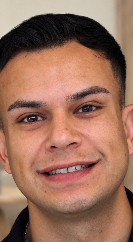 Antes: paciente com dentes pequenos e desalinhados